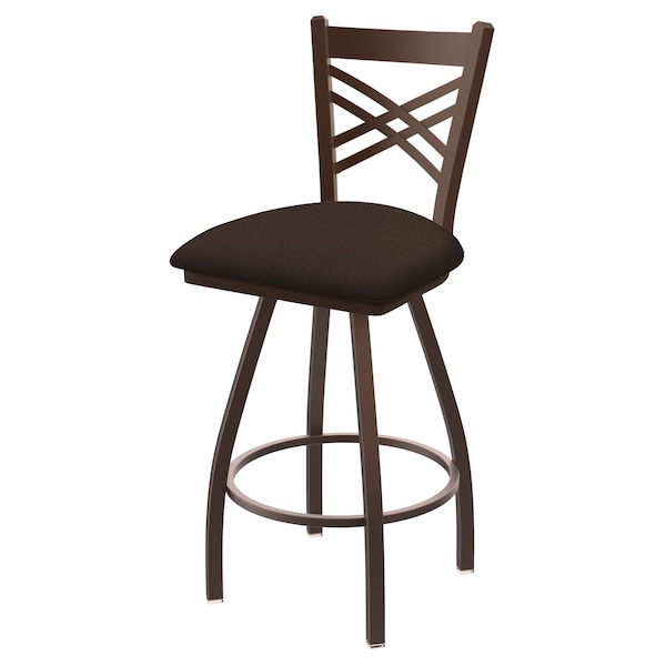 36" Swivel Bar Stool, Bronze Finish, Rein Coffee Seat